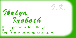 ibolya kroboth business card